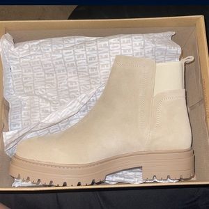 Moira Sand Suede Booties by Steve Madden